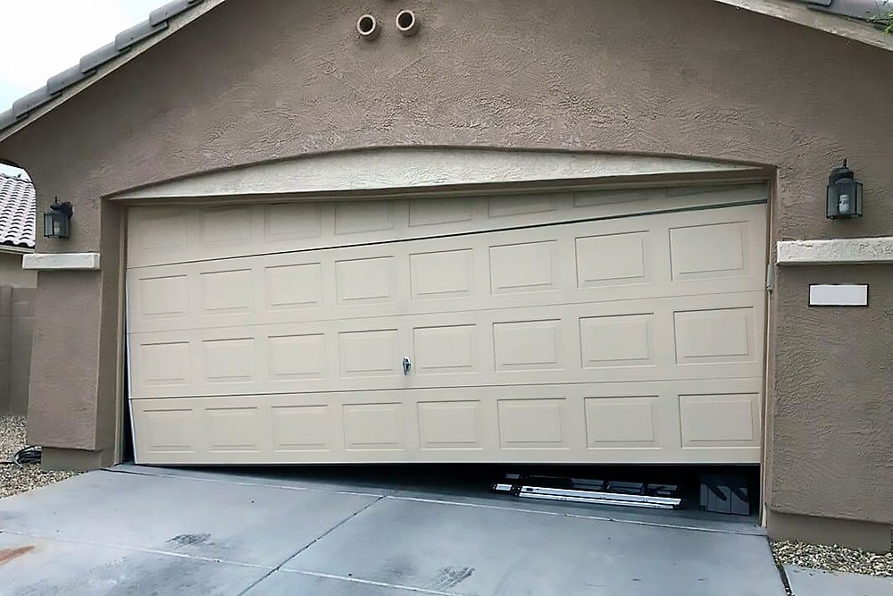 Same-day garage door repair service by Delaware Garage Door Repair, featuring a technician fixing a residential garage door